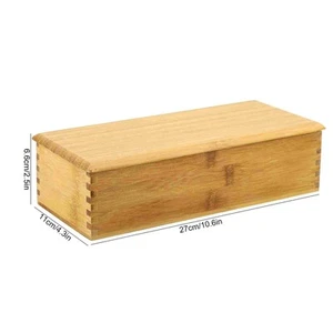 Bamboo Chopsticks Box Tableware Storage Container Spoon Holder Organizer - Picture 1 of 12