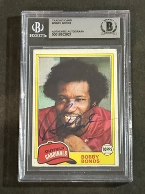 Tarjeta autografiada firmada por Bobby Bonds 1981 Topps #635 Beckett Bas auténtica Foto 1 de 2