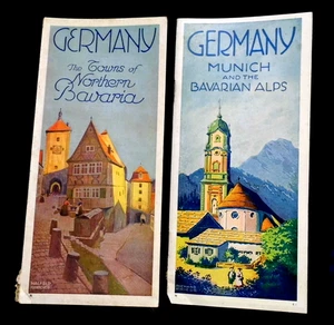 2 VINTAGE DEUTSCHLAND BAYERN REISEPROSPEKTE ~ JE EINE KARTE - Bild 1 von 5