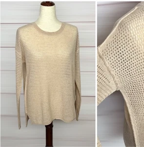 Suéter 360 Cachemira Pullover Avena Beige Estilo Red Tejido Abierto Cuello Redondo Talla M - Imagen 1 de 13