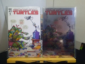 TMNT #1 Skottie Young Signed Trade & Foil Set Of 2 Books!! 2x Signed & COAs!!!! - Picture 1 of 24