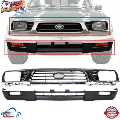 NEW FRONT CHROME GRILLE AND VALANCE PANEL FOR 1995 1996 1997 TOYOTA TACOMA 4WD - Image 1 of 4