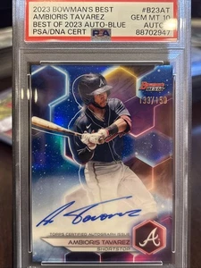 Bowman’s Best Amniotic Tavarez 2023 refractor azul radiocontrol automático/150 PSA 10 GEMA valiente - Imagen 1 de 3
