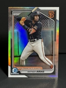 RAYNER ARIAS 2024 BOWMAN CHROME DRAFT BASEBALL REFRACTOR GIANTS - Picture 1 of 2