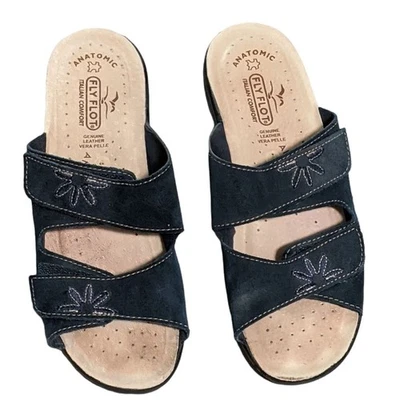 Fly Flot Doble Correa Cuero Anatómica Sandalia Deslizable Cuña Talla 40 Foto 1 de 4