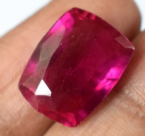 Natural 6.95 Ct Ceylon Red Sapphire Cushion Gemstone Certified E14086 Best Offer - Picture 1 of 8