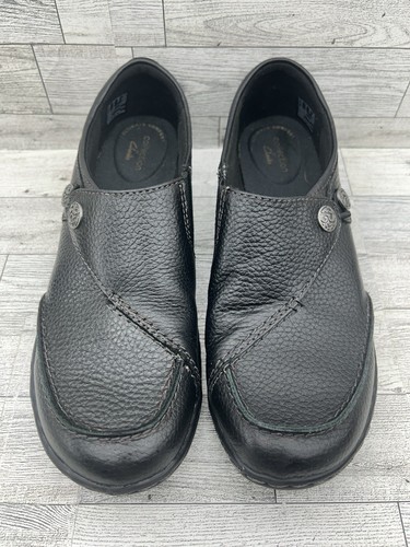 Scarpe Clarks taglia 9M nere Ashland Lane Q mocassino slip on ballerine casual pelle