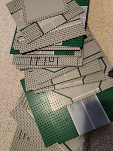 Lego Platten Straße Wiese 20 Stück grün grau Weiß 25 Cm bemalt - Bild 1 von 5