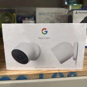 Google Nest Cam 2nd Gen Indoor/Outdoor Wire Free Security Camera (2 Cameras) New - Picture 1 of 6