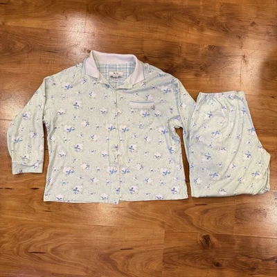 Juego de 2 pijamas Karen Neuburger para mujer talla M osos polares azul polar suave Foto 1 de 4