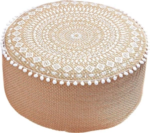 Weltbild Sitzpouf Boho - Raffiniertes Geflecht & Quasten - Sehr Gut - Bild 1 von 1