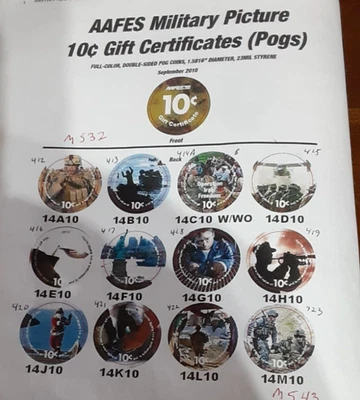 UNCIRC.  New/Unopen Tray of the  14 th print 10 cents  AAFES  Pogs 2010 - Image 1 of 2