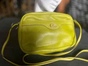 Vera Pelle Hecho en Italia Cuero Bandolera Bolso de Hombro Bolso de Mano Marrón De Colección Verde - Imagen 1 de 19