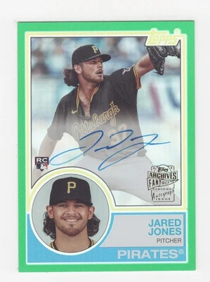 2024 TOPPS ARCHIVES FAN FAVORITE GREEN FOIL 6/99 AUTOGRAPH JARED JONES PIRATES - Image 1 of 2
