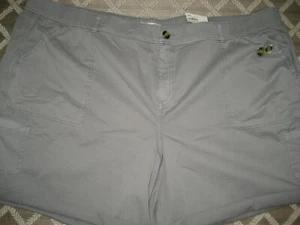 NEW womens plus size 30W Sonoma gray shorts elastic waist 98% cotton Bermuda - Picture 1 of 2