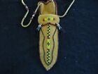 NATIVE AMERICAN BEADED LEATHER KNIFE SHEATH, with NECK STRAP,  SD-0621*05649
