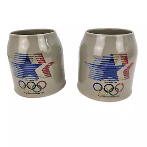 VTG 1984 XXXIII Olympics Los Angeles Beer Mug Stein Cup Hand Painted Porcelain - Picture 1 of 10