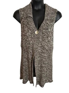 Additions by Chicos Women Size 2(XL) Brown Sleeveless Tunic Sweater E462 - Picture 1 of 7