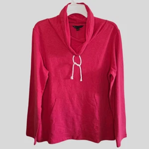 Brooks Brothers Funnel Neck Pullover Red Long Sleeve Top Women's Large NWT - Picture 1 of 16
