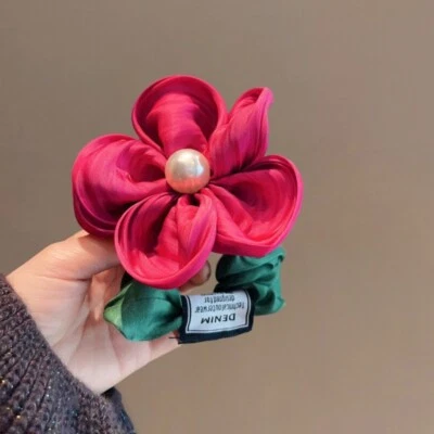 Three-dimensional Flower Hair Loop Cloth Hair Bands Head Rope Ponytail  Women - image 1 of 4