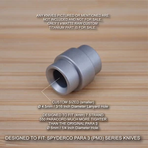 Spyderco Paramilitary Para 3 PM3 Custom Titanium Lanyard Tube - MATTE RAW