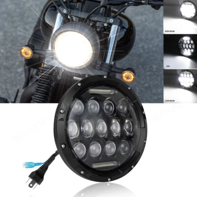 For Victory V92 C SC TC Cruiser Motorcycle 7" LED Headlight Hi/Lo Beam Ring DRL - Image 1 of 4