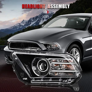 For 2013 2014 Ford Mustang Headlights Assembly Black Housing Left Driver Sides - Picture 1 of 6