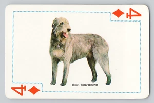 IRISH WOLFHOUND Famosos Perros del Mundo Tarjeta de Juego Única De Colección Hong Kong - Imagen 1 de 3