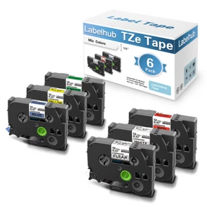 6x Schriftband Kompatibel TZe-131-731 12mm für Brother P-Touch 1000 H107B H100LB - Bild 1 von 9