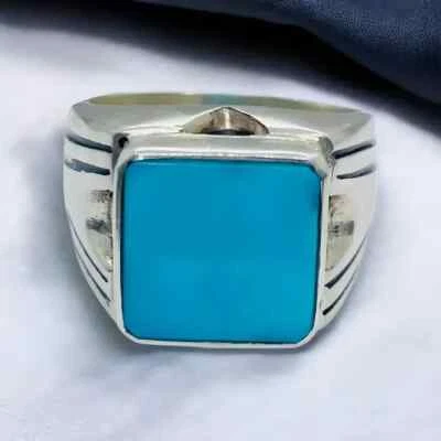 turquoise wedding rings | turquoise gift rings | 925 stamped rings - Imagem 1 de 4