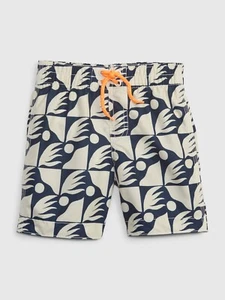 NEW $35 GAP Toddler Boys Navy & Birch Abstract Print Swim Trunks Size 5T - Picture 1 of 2