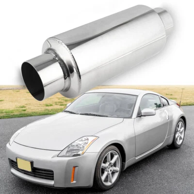 2.5" Inlet 2.5" Outlet 12" Length Muffler Exhaust/Resonator For Nissan 350Z 370Z - Image 1 of 4