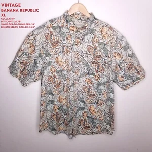 Camisa De Colección Banana Republic XL Azul Verde Tostado Pez Aloha Algodón Hawaiano Usada en Excelente Condición - Imagen 1 de 11