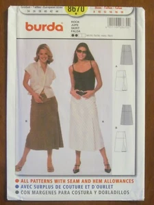 BURDA PATTERN - 8670 LADIES SKIRT FLARED YOKE FRONT FLOUNCE 8-18 PLUS UNCUT  - Bild 1 von 2