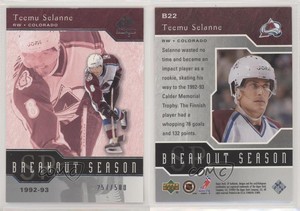 2003-04 SP Authentic Breakout Seasons /500 Teemu Selanne #B22 HOF