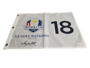 Tom Weiskopf Autographed PGA Champion Signed 2018 Ryder Cup Flag JSA Authentic - Picture 1 of 3