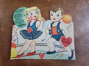 Zirkus Hochdraht Akrobaten Vintage 30er Jahre gestanzt Valentinstag - Bild 1 von 2