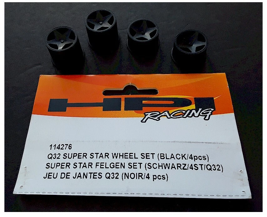 HPI Racing 114276 Super Star Wheel Set Black (4) Q32 / Baja Q32 Buggy - Image 1 of 1