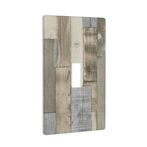 Farmhouse Rustic Wood Light Switch Cover 1 Gang Decorative Single Toggle Wall... - Picture 1 of 7