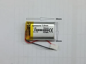 Batterie a litio ricaricabili 3.7v 420mAh basso dreno cuffie,Air Pods,smart wach - Foto 1 di 3