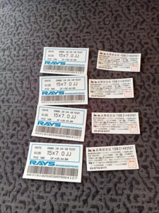 8 Pcs VOLK RAYS TE37 CE28 Wheels Set Production Design Tag With Barcode Stickers - Imagen 1 de 4