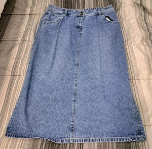 Christopher & Banks Jeansrock Gr. 12 blau Jeans doppelter Knopf Reißverschluss & Schlitz - Bild 1 von 5