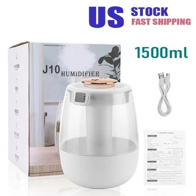 Dual Spray Humidifier Cold Fog Silent Desktop Home Bedroom Car Aromatherapy - Image 1 of 4
