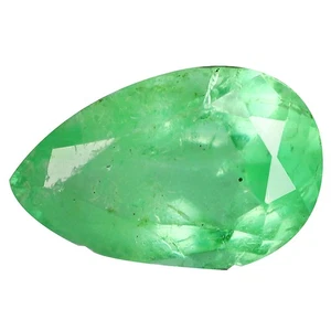 0.91 Ct Sensational Perfect Pear 8.2 x 5.4 MM Neon Green Colombian Emerald !!! - Picture 1 of 4