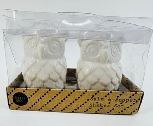 Weiße und glänzende Keramik Eule Salz und Pfefferstreuer Set, 🦉 - Bild 1 von 9