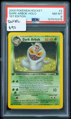 2000 Dark Arbok-Holo #2 First Edition PSA 8 Pokemon Card - Image 1 of 3