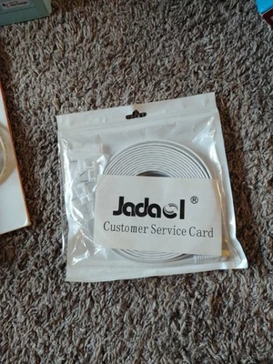 CAT6 Ethernet Cable 25 ft RJ45 Flat White Patch Cord With Clips - Image 1 of 3