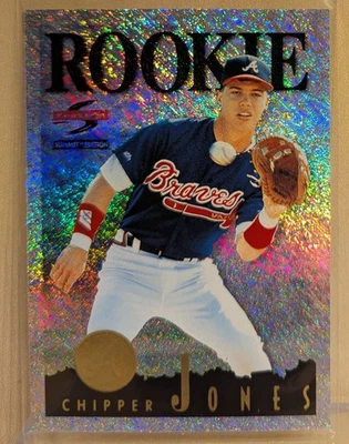 1995 Score Summit Nth DEGREE #115 Chipper Jones HOF ROOKIE RC SHIMMER REFRACTOR - Image 1 of 2