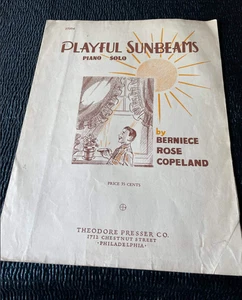 Partituras juguetonas Sunbeams de colección 1943 Berniece Rose Copeland piano solo - Imagen 1 de 4