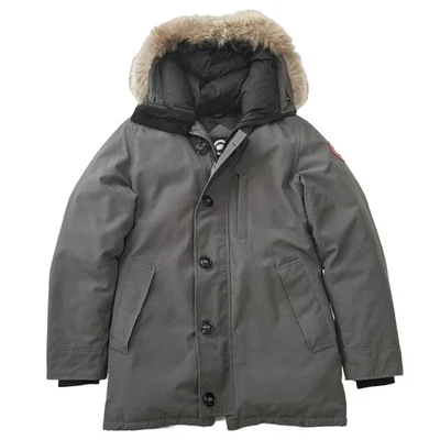 CANADA GOOSE Jasper Down Jacket M Gray Coyote Fur Hood Japan Exclusive F/S - Image 1 of 4